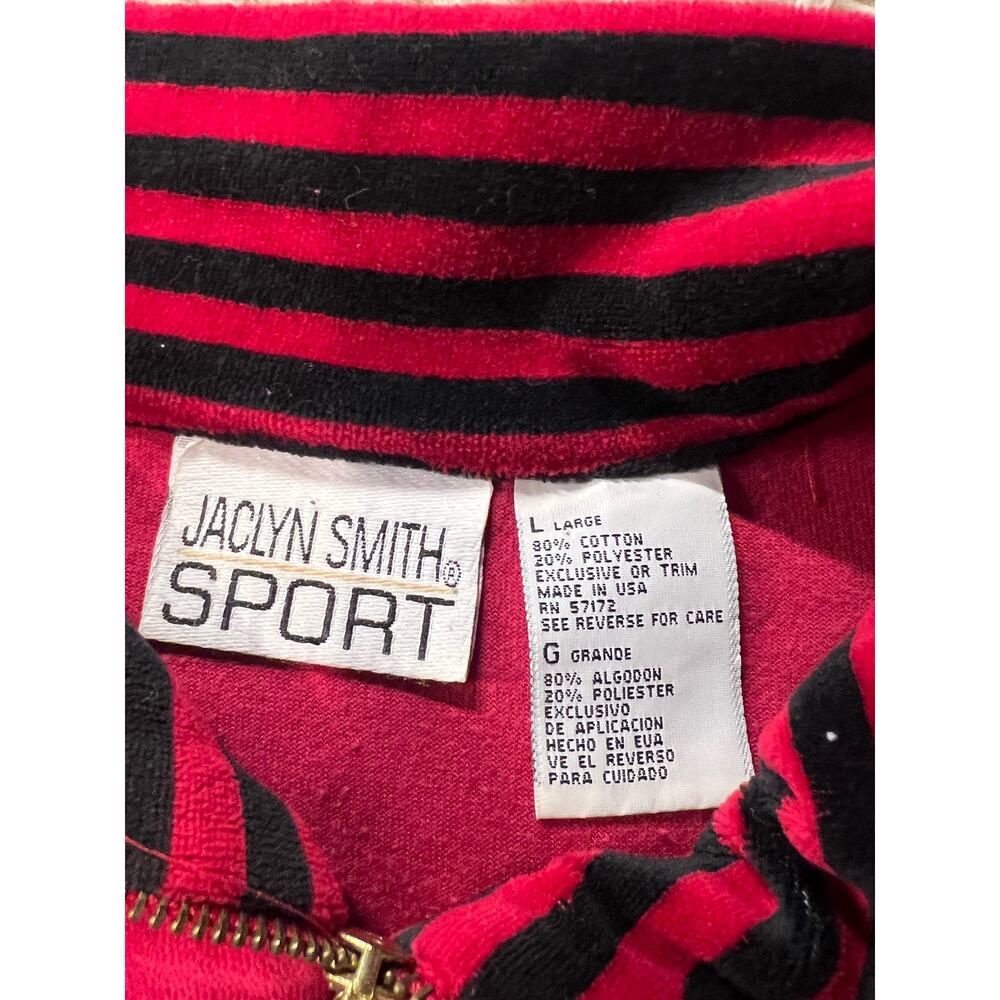 Jaclyn Smith vintage black & red velour pull over - Picture 8 of 10